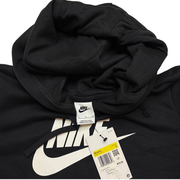 Nike Sportswear Essential Womens Fleece Hoodie Black DQ5775-010 Small NWT - Picture 4 of 9